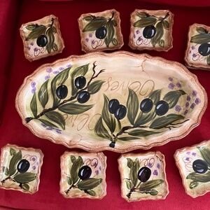 9 Piece Tabletop Bread and oil dip bowls